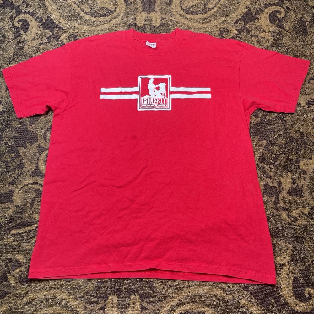 Vintage Phu Kit Apparel Red Graphic T Shirt Mens XL Anvil Cotton Streetwear